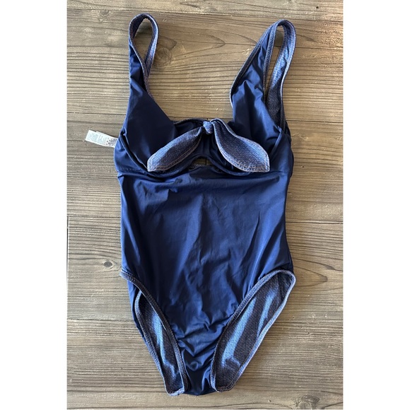 KARLA COLLETTO Denim V-Neck Underwire One-Piece Swimsuit - Picture 10 of 16